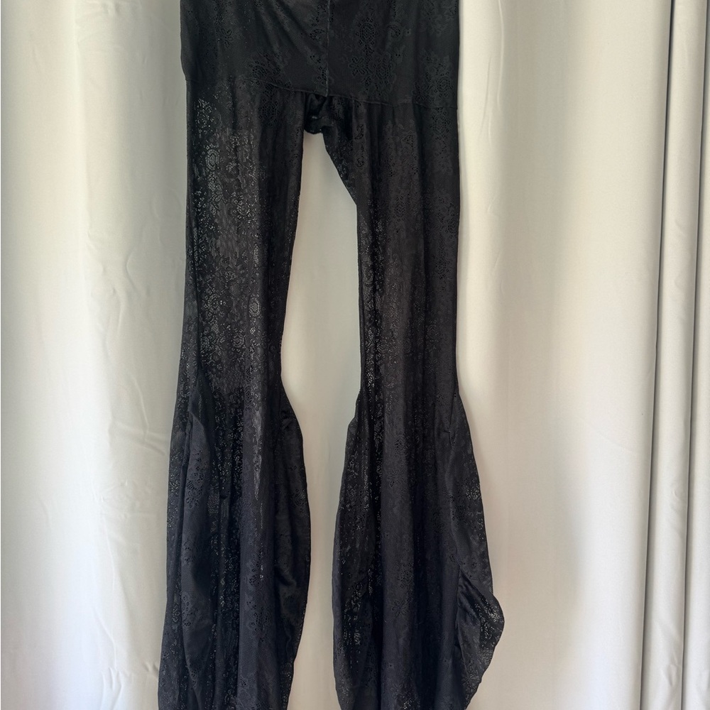 Kucoon Sheer Black Flared Lace Festival Pants